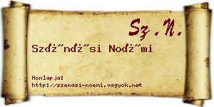 Szénási Noémi névjegykártya