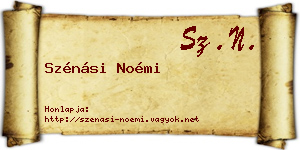 Szénási Noémi névjegykártya
